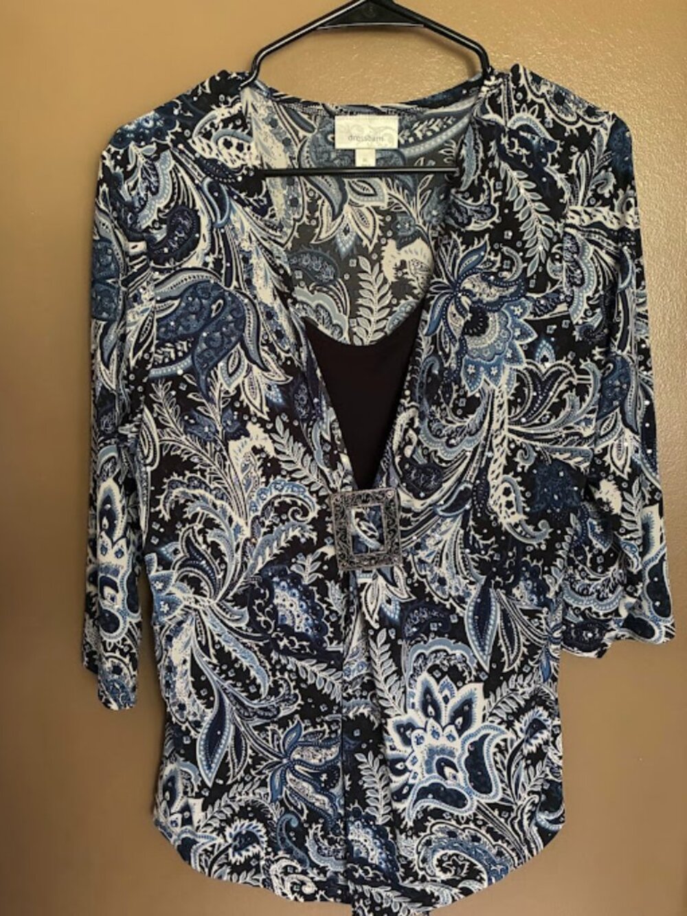 Dressbarn Blue Paisley Blouse
